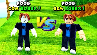 NOOB SEM ROBUX VS NOOB COM ROBUX NO SONIC SPEED SIMULATOR (Roblox)