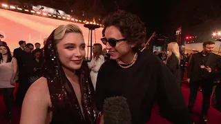 "Dune Part 2" Premiere : Timothee Chalamet & Florence Pugh Interview BBC London : February 15th 2024