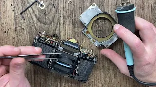 Pentax K-1000 Camera Repair - Corroded battery compartment and wiring