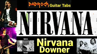 Downer - Nirvana - Guitar + Bass TABS Lesson
