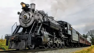 Strasburg Railroad #90 Goes Nuts on the Whistle Over Esbenshade Crossing!