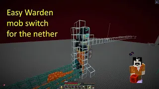 Easy warden mob switch for the nether, showcase (Hemisphere SMP, Minecraft Java 1.19-1.20)