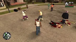 GTA: San Andreas - DYOM - CJ vs 3 Ballas vs 3 Vagos (Fist Fight) (1080p)