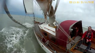Trintella 1 sailing with gopro mounted on the boom