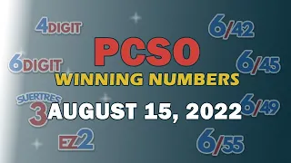 P73M Jackpot Grand Lotto 6/55, EZ2, Suertres, 4Digit, and Megalotto 6/45 | August 15, 2022