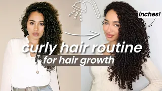 MY HAIR-GROWTH CURLY HAIR ROUTINE 🚿