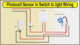 How to make Photocell Sensor in Switch to light Wiring Diagram | wiring a sensor to a light