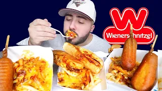 Chili Cheese Fries + Chili Cheese Dogs + Corn Dogs • Wienerschnitzel Mukbang • Eating Show