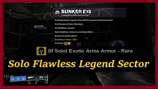 Solo Flawless Legend  Lost Sector Bunker E15 : Destiny 2 Beyond Light