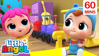 All Aboard the Color Train with Baby John! 🌈🚂 | Little Angel  | Moonbug Kids - Cartoons & Toys