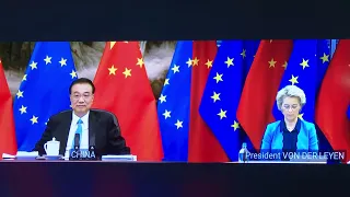 EU urges China at summit not to help Russia in Ukraine war. EU China summit via video conference