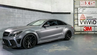 Custom Widebody Mercedes E550 wrapped in Matte Slate Grey. By @ckwraps