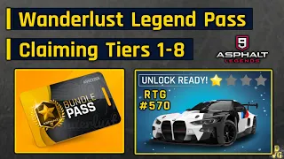 Asphalt 9 | Wanderlust Legend Pass - CLAIMING Tiers 1-8 Rewards | RTG #570