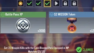 COD Mobile Get 15 Weapon Kills with the Cold-Blooded Perk Equipped in MP Matches Task Complete