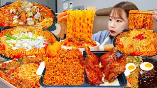 Sub)Real Mukbang- SPICY NOODLES 🍜🔥 I'm Sick, So I Upload a Special Video 😣 ASMR KOREAN RAMEN