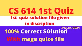 CS614 QUIZ 1|CS614 Data Warehousing quiz full marks|Solved by uppal solution 21 jan  2021