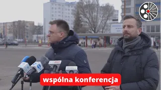 Wspólna konferencja Władysława Kosiniaka-Kamysza oraz Szymona Hołowni.