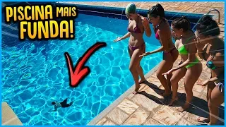 QUEM PEGAR O OBJETO NA PISCINA MAIS FUNDA GANHA 5000 R$ ( PISCINA DE 5 METROS ) [ REZENDE EVIL ]