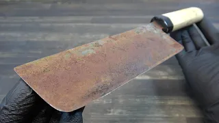 錆びた菜切り包丁を19時間磨いたり研いだりした結果 Rusty Japanese knives Restoration