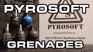 Testing 4 ukrainian PYROSOFT training grenades ! [EN/RU]