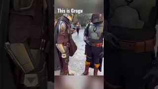 Mandalorian and Boba Fett Approach a Jedi in #galaxysedge