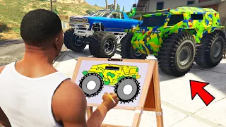 Franklin Uses Magical Painting To Make Floating Monster Cars In Gta V ! GTA 5 new