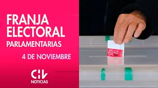 FRANJA ELECTORAL | Parlamentarias: Jueves 4 de noviembre - CHV Noticias