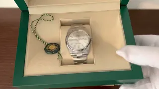 Unboxing Rolex Oyster Perpetual 124300 silver dial watch 41mm 2022