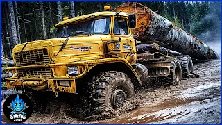 266 EXTRME Dangerous Huge Wood Logging Truck Skill Driving | Best Of The Week