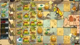 Plants vs. Zombies 2 Pyramid of Doom Level 22 Gargantuar ios iphone gameplay