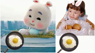 Qania and Super Cute Fat Rabbit | Si embul kelinci lucu bikin ngakak part 6