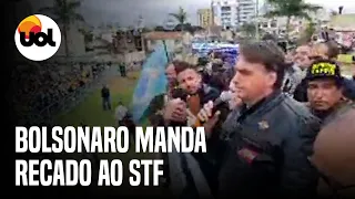 "Não continuem nos provocando, não queiram nos ameaçar", diz Bolsonaro