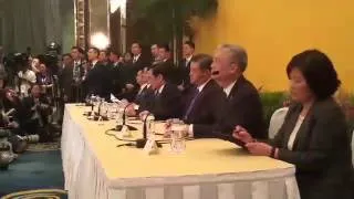 Taiwan President Ma Ying-jeou speaking at Taiwan's press conference