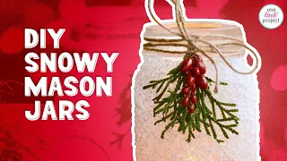 DIY Snowy Mason Jars | How to Make Easy Mason Jar Luminaries