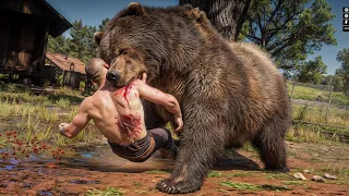 Grizzly Bear Attack Man in Forest 😱 Grizzly Bear Attack Hunter || RDR 2 Part 2