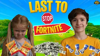 LAST TO STOP Playing FORTNITE Wins 10,000 V-BUCKS!! *Siblings Challenge*