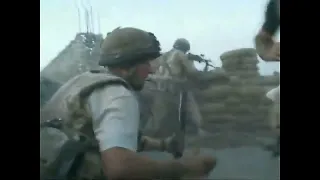 British troops in a heavy rooftop firefight with Taliban in Sangin, Afghanistan.