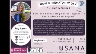 World prematurity Day:  "Born too soon:  Going faster together in South Africa and Beyond"