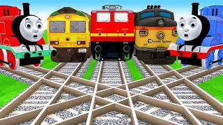 【踏切アニメ】あぶない電車 Vs Thomas the Train and Rails🚦 Fumikiri 3D Railroad Crossing Animation #1