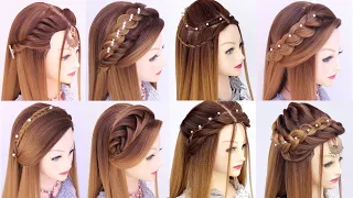 9 Days 9 special Navratri Hairstyles l easy open hairstyles for Garba l Festive look l braids