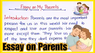 Essay on my parents in English | Parents essay | Paragraph essay on parents in English