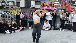 20220409 hongdae busking 홍대 혼성댄스팀 4X4 DANCE CREW 버스킹 08 - GUEST REDCREW - Hwa Sa(화사) _ Maria(마리아)