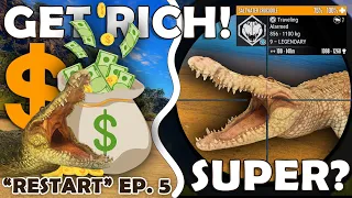 ALBINO DIAMOND CROC on BEST CASH & XP MAP?!? - Call of the Wild "RESTART" PT.5