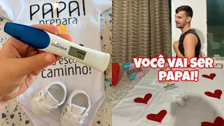 Você vai ser papai, supresa para o marido! 🤰😍