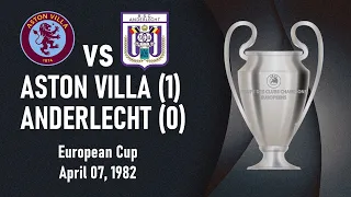 Aston Villa vs Anderlecht - European Cup 1981-1982 Semi-final, 1st leg - Full match