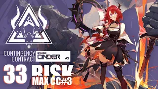 [Arknights] CC#3 Cinder 33 MAX Risk /w underrated lv team「燃灰行动」「アークナイツ / 危機契約#3」