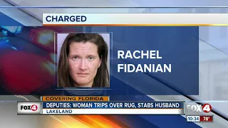 Florida  woman says she fatally stabbed husband after tripping on rug