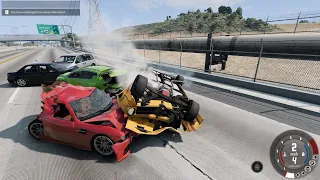 BeamNG Drive - Dangerous Traffic Car Crashes #50