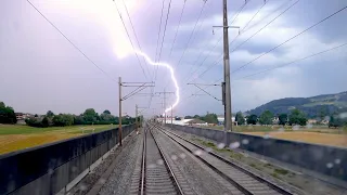 ⚡Thunderstorm Cab Ride, 🇨🇭Gümligen - Spiez, Switzerland [07.2019]