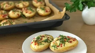 Запечённый картофель, фаршированный сыром и колбасой. ВКУСНО И ПРОСТО!!!